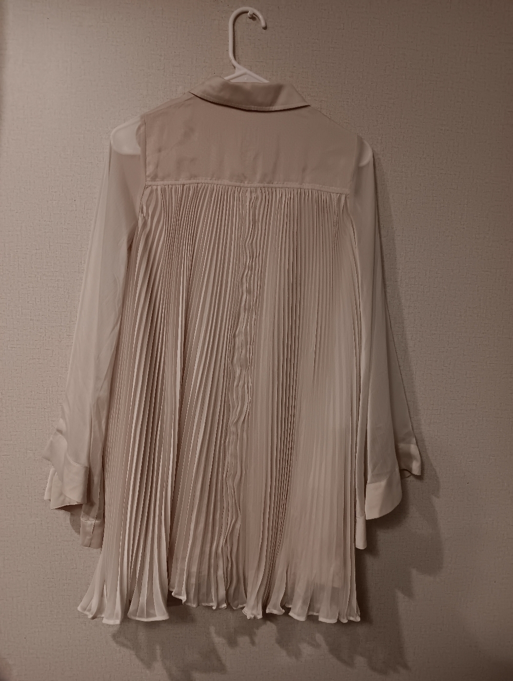 Anthropologie Maeve Long-Sleeve Pleated Mini Shirt Dress Sz Xs with Pocket - Picture 4 of 5